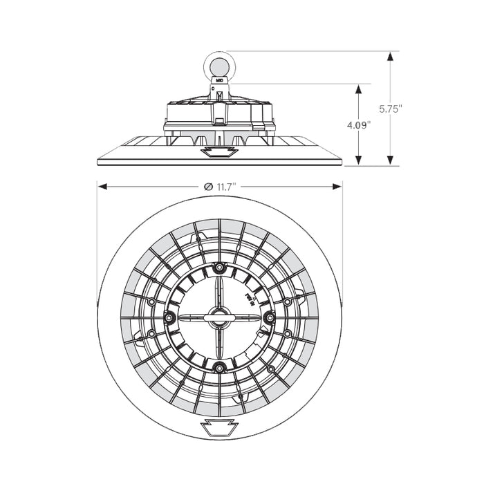 Keystone KT-RHLED150-11CB-850-VDIM 150W LED Round High Bay, 5000K