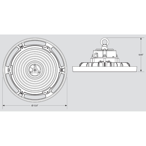 Keystone KT-RHLED150PS-12C-8CSB-VDIM-P 70W/100W/150W Round LED High Bay, 3 Power & 3CCT Selectable, 120-277V