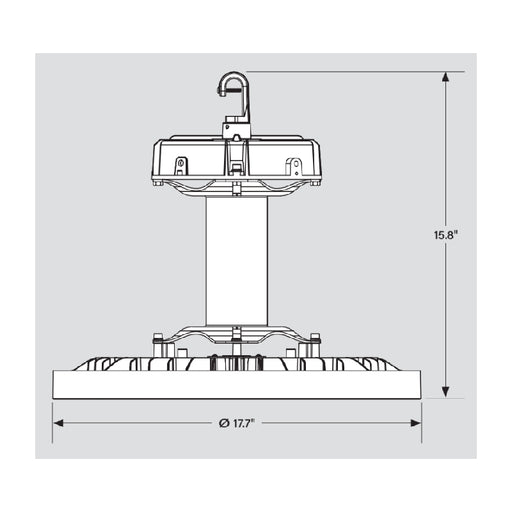 Keystone KT-RHLED400PS-18C-8CSD-VDIM-P 240W/320W/400W Round LED High Bay, 3 Power & 2CCT Selectable, 120-277V