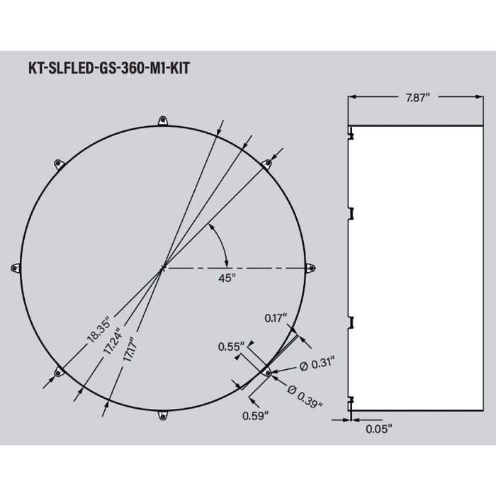 Keystone KT-SLFLED-GS-360-M1-KIT Medium 360deg Glare Shield Kit, Full