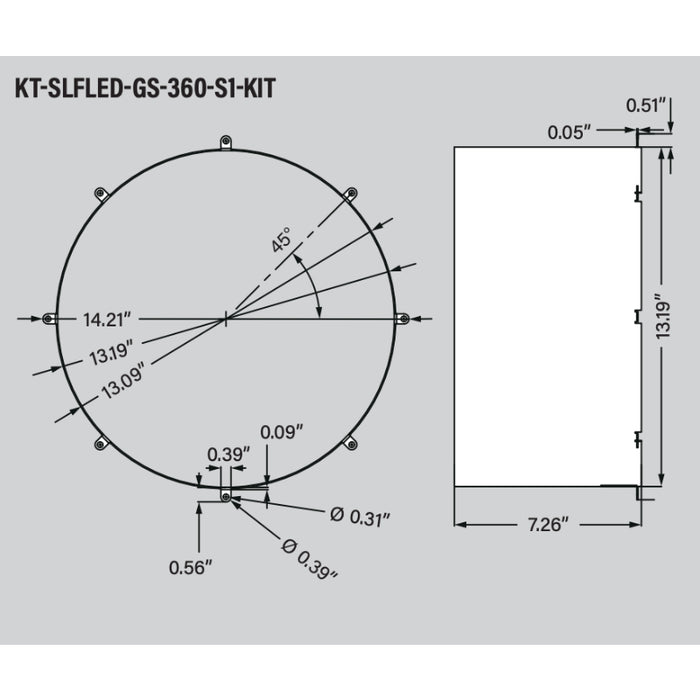 Keystone KT-SLFLED-GS-360-S1-KIT Small 360deg Glare Shield Kit, Full