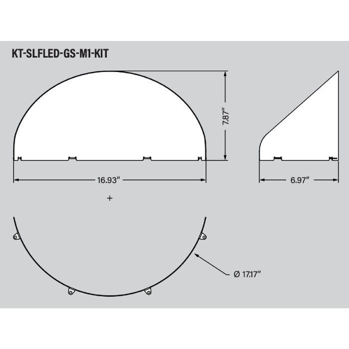 Keystone KT-SLFLED-GS-M1-KIT Medium Glare Shield Kit, Top
