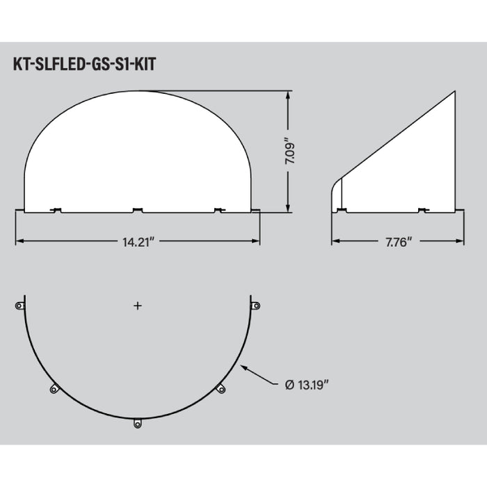 Keystone KT-SLFLED-GS-S1-KIT Small Glare Shield Kit, Top