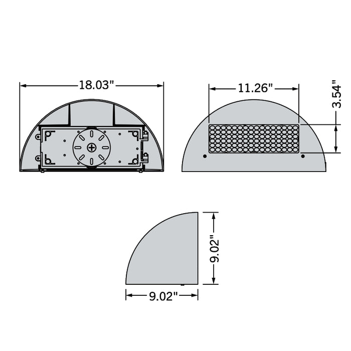 Keystone KT-WPLED-M5-QS-1-KIT Quarter Sphere Shell for Wall Packs
