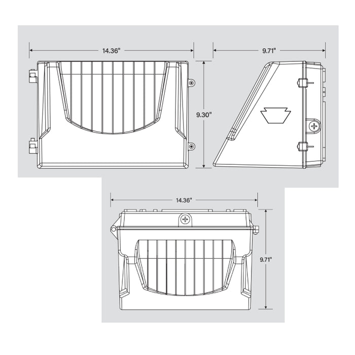 Keystone KT-WPLED100-M2 100W Full Cutoff LED Wall Pack, 120-277V