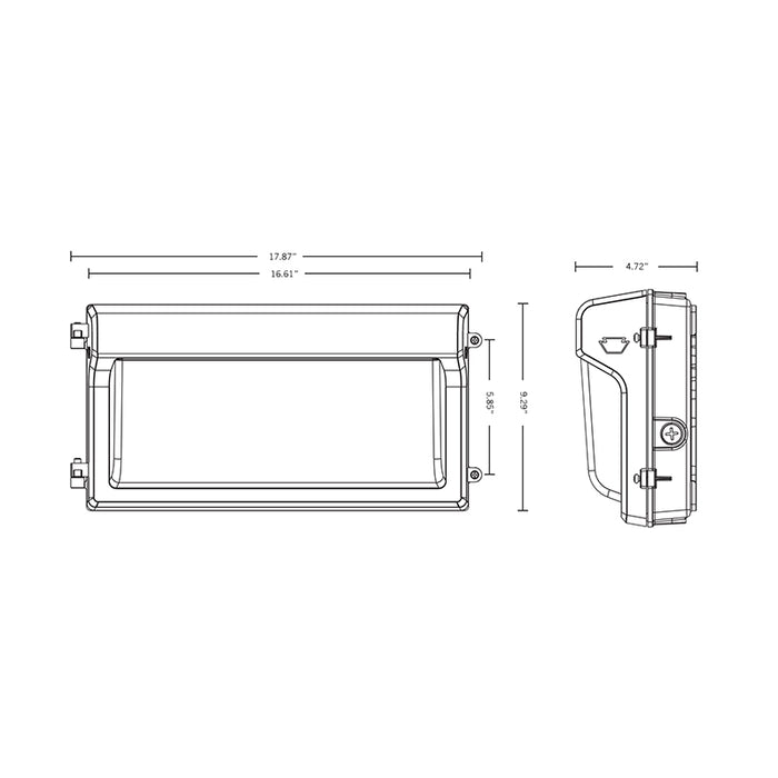 Keystone KT-WPLED120PS-L4 80W/100W/120W Slim LED Wall Pack, 3CCT Selectable, TAA Compliant