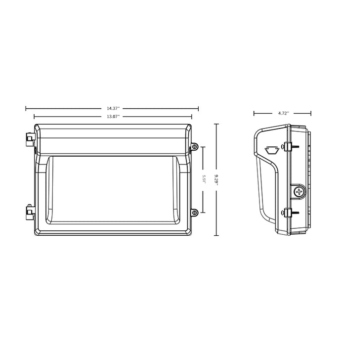 Keystone KT-WPLED35PS-M4 15W/25W/35W Slim LED Wall Pack, 3CCT Selectable, 120-277V, TAA Compliant