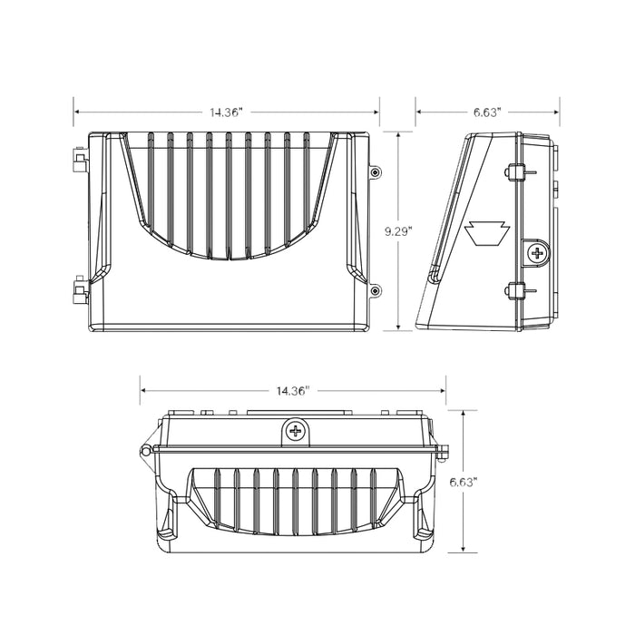 Keystone KT-WPLED60-M2 60W Full Cutoff LED Wall Pack, 120-277V