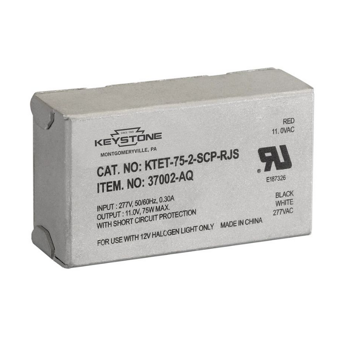 Keystone KTET 75W Step Down Halogen Electronic Transformer, 277V