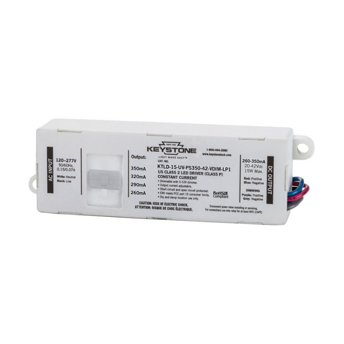 Keystone KTLD-15-UV-PS350 15W Power Select Constant Current LED Driver