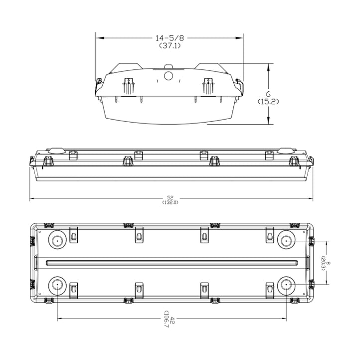 Lithonia FHE 48" LED Vapor Tight Light, 24000 lm, Medium Distribution, 5000K