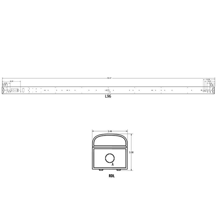 Lithonia CLX 96" 64W LED Linear Strip Light, Round Diffuse, 10000 Lumens, 120-277V