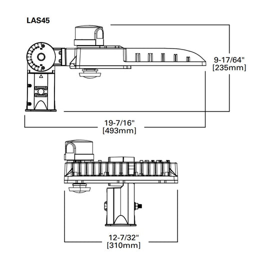 Lumark LAS45 150W LED Area Luminaire, Slipfitter Mount, 4000K, 10-Position Lumen Selectable, 347-480V