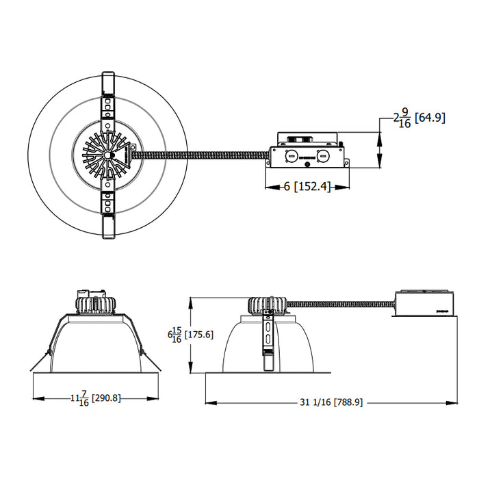 Lithonia LBR10 ALO1 SWW1 10" Round Retrofit Remodel Downlight, 500/750/1000 Lumen & 4CCT Selectable