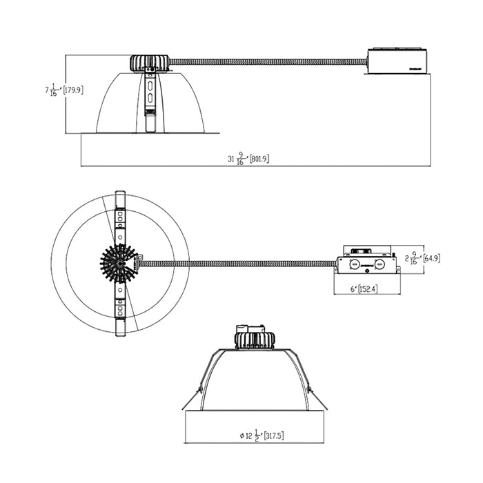 Lithonia LBR12 AL04 SWW1 12" Round Retrofit Remodel Downlight, 4000/4500/5000 Lumen & 4CCT Selectable