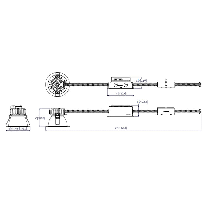Lithonia LBR4 ALO1 SWW1 4" Round Retrofit Remodel Downlight with Quick Disconnect Plugs, 500/750/1000 Lumen & 4CCT Selectable