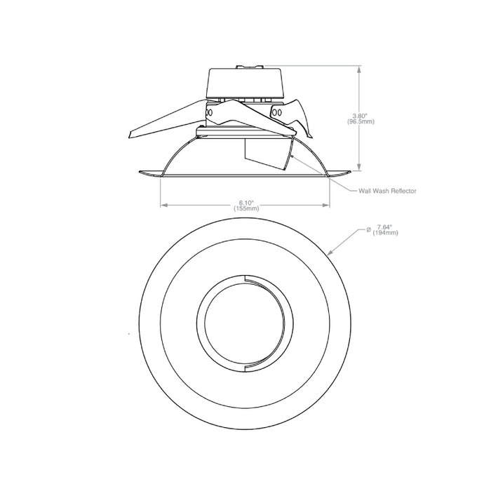 Prescolite LBRA-6RW LiteBox 6" LED Round Retrofit Wall Wash, CCT Selectable
