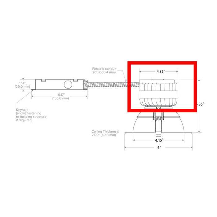 Prescolite LBRP-M-LSSLCS9-WD LiteBox Pro 700/1050/1400 Lumens LED Module, CCT Switchable, 55-75 Degrees