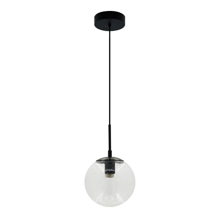 Westgate LCFG 8" Seeded Glass Pendant, 120V - Black