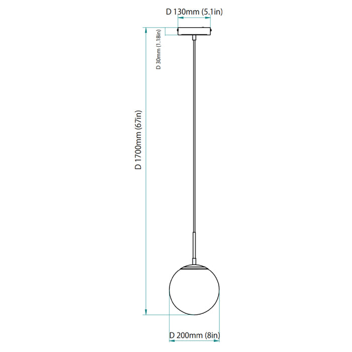 Westgate LCFG 8" LED Frosted Glass Pendant, 5CCT Selectable, 1000 lm, 120V