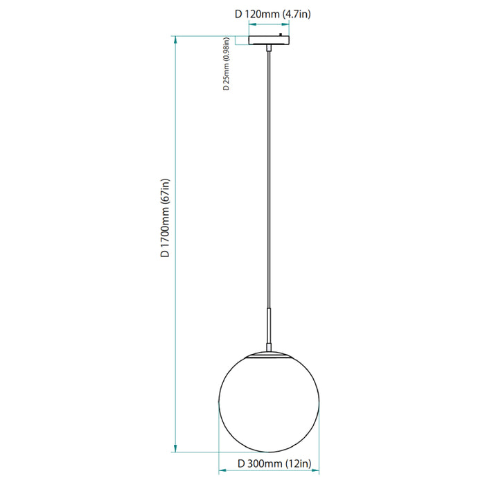 Westgate LCFG 12" LED Frosted Glass Pendant, 5CCT Selectable, 1600 lm, 120V 