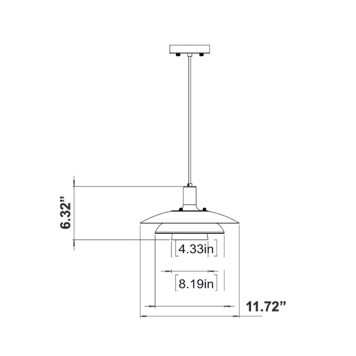 Westgate LCFL 12" 10W LED Pendant, 5CCT Selectable, 120V
