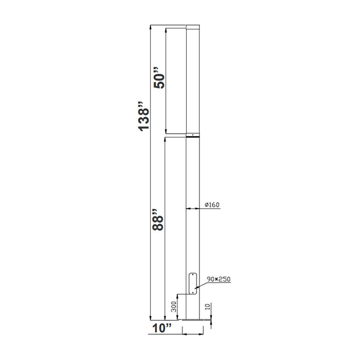 Westgate LCG6-10FT-48-MCTP 45W/60W/75W LED Outdoor Modular Light Column, 3000K/4000K/5000K Selectable, up to 8250 LM, 120-277V