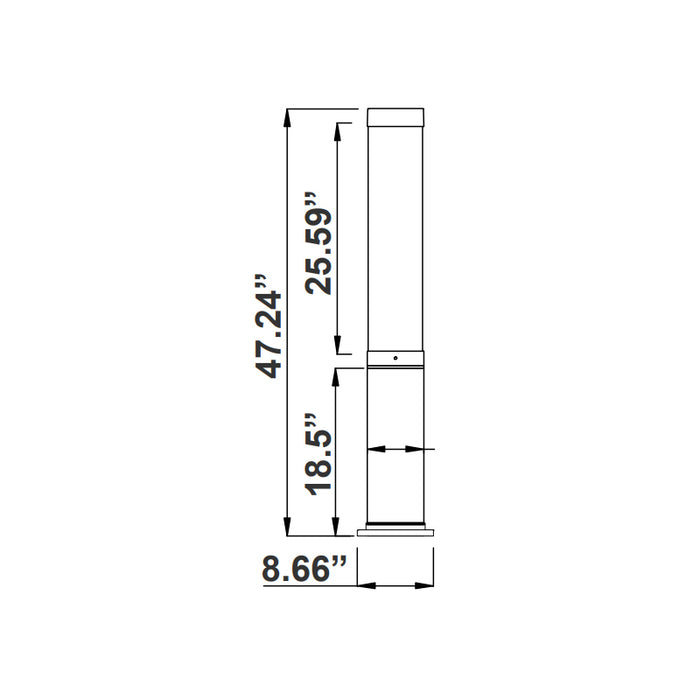 Westgate LCG6-4FT-24-MCTP 21W/28W/35W LED Outdoor Modular Light Column, 3000K/4000K/5000K Selectable, up to 3850 LM, 120-277V