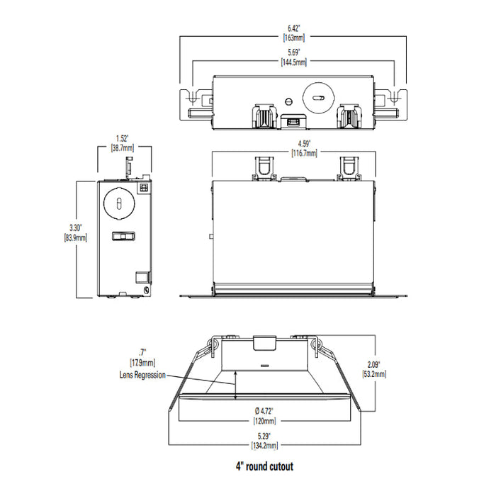 Halo LCR412RD 4" Canless LED Downlight, CCT Selectable, 1200 Lumen
