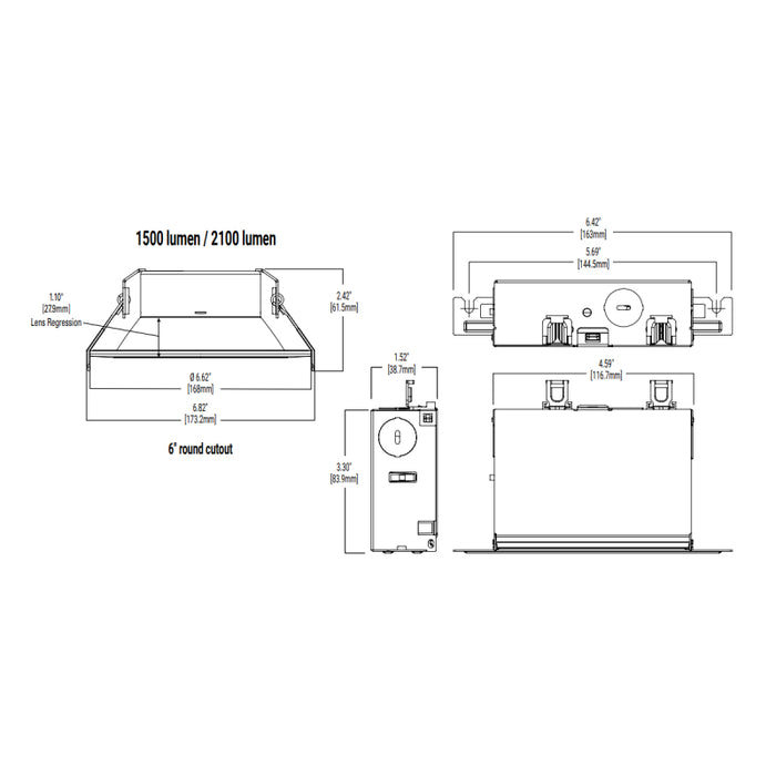 Halo LCR630WW 6" Canless LED Wall Wash, CCT Selectable, 3000 Lumen