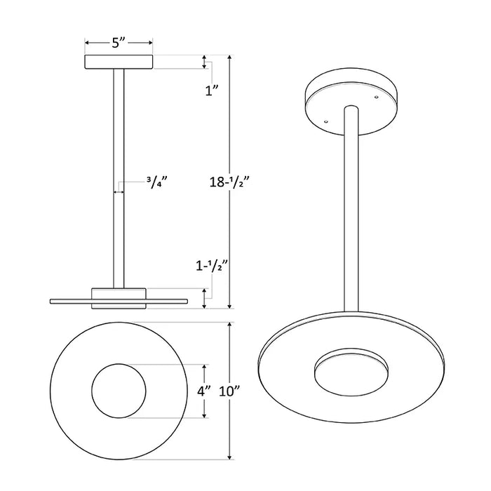 Westgate LDAP-10 10" LED Decor Accent Pendant, CCT