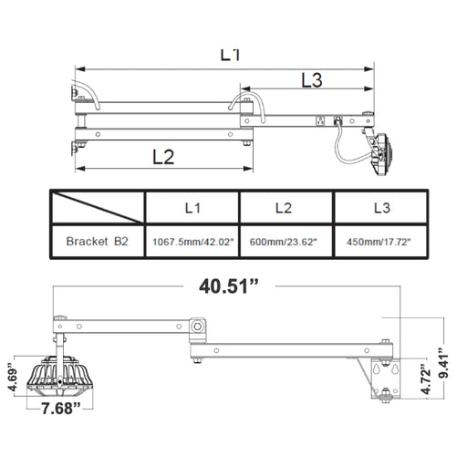 Westgate LDL-R-E26-A40 Loading Dock for Par Lamps with 1ft Wp Connector & 40" Bracket
