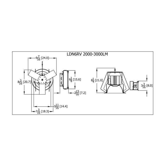 Lithonia LDN6RV 6" 35W LED Commercial Retrofit Downlights, 3500K, 3000 Lumens, 120-277V