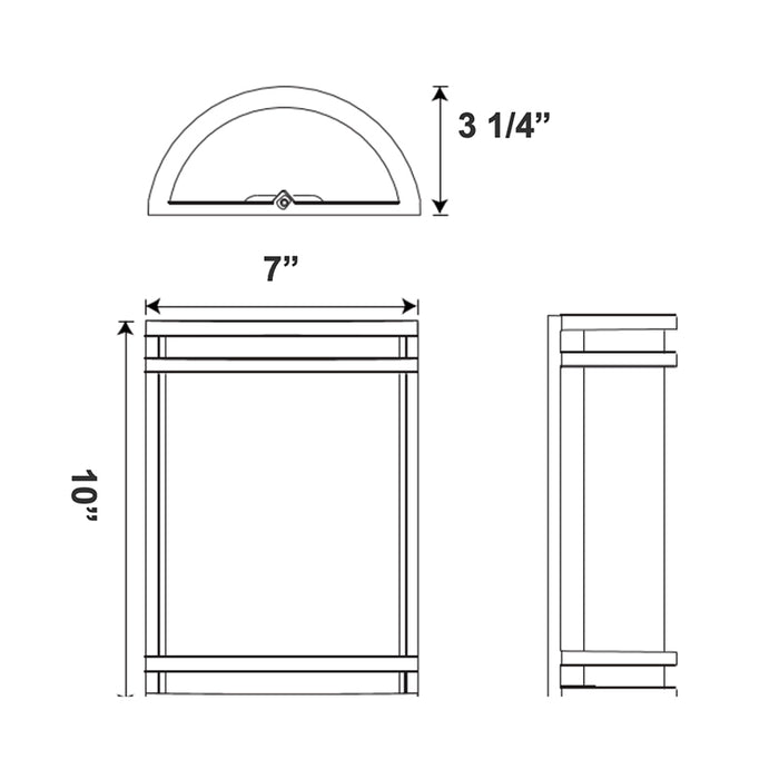 Westgate LDS-MCT5-DT-PIR 10" Tall Outdoor/Indoor LED Decorative Wall Sconce, CCT Selectable