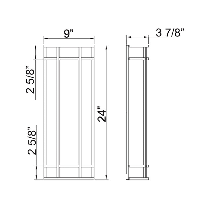 Westgate LDSC-24-MCTP-DD 24" Outdoor/Indoor LED Decorative Wall Sconce, Power & CCT Selectable