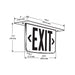 Dual-Lite LE Series Architectural Edge-Lit LED Exit Sign, Ceiling Mount, Double Face, Red Letters, 120/277V, Double Face, Red Letters, L/R Arrows, Satin Aluminum Finish, Emergency Operation, Less Rough-In Kit