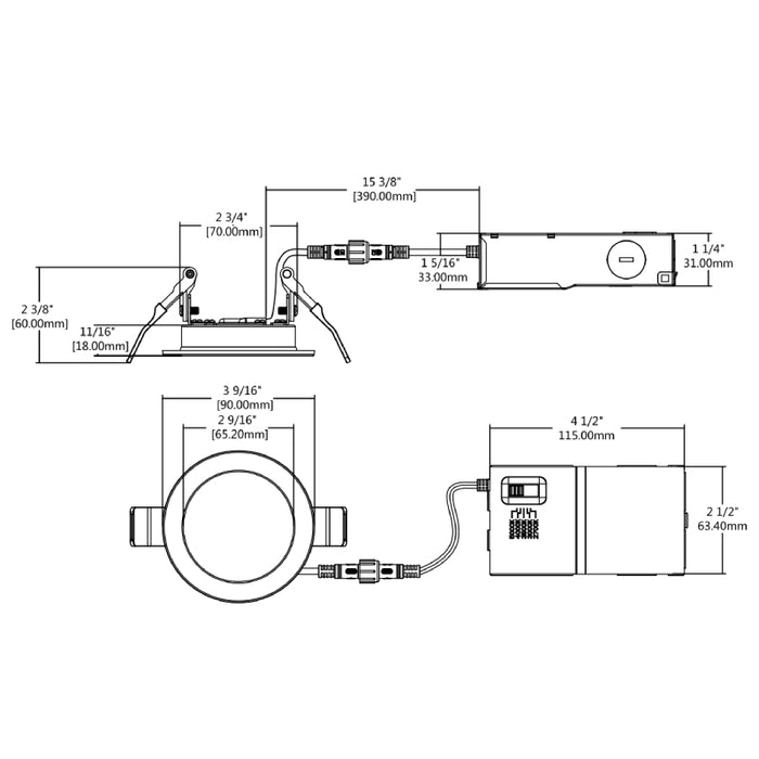 LEDvance 63425 3" LED Flame Resistant Selectable Slim Microdisk