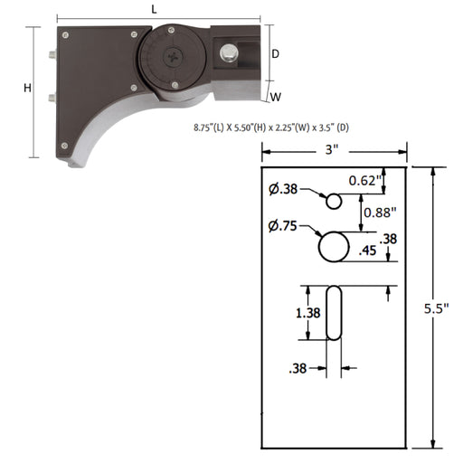 Westgate LF3-HL-ASA Adjustable Straight Arm for LF3-HL Series