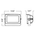 Westgate LF4MAX-LG 75W/100W/150W LED Maximum-Feature Round-Back Flood Light with U Bracket, 3CCT Selectable