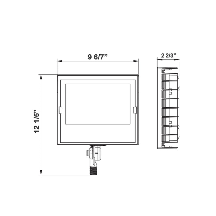 Westgate LFXE-MD 50W/80W/100W Builder Flood Light with Photocell, Knuckle Mount
