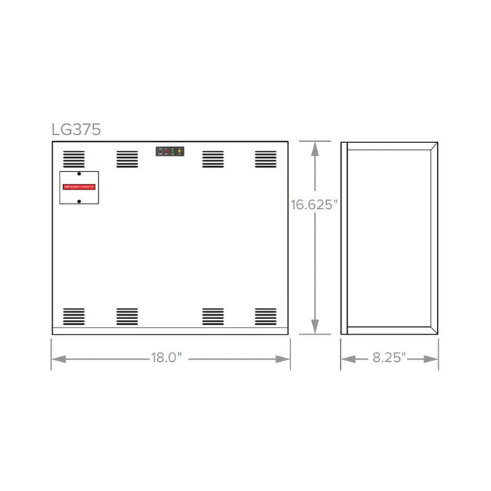 Dual-Lite LiteGear Series Single-Phase Central Lighting Inverter, Surface Wall Mounting