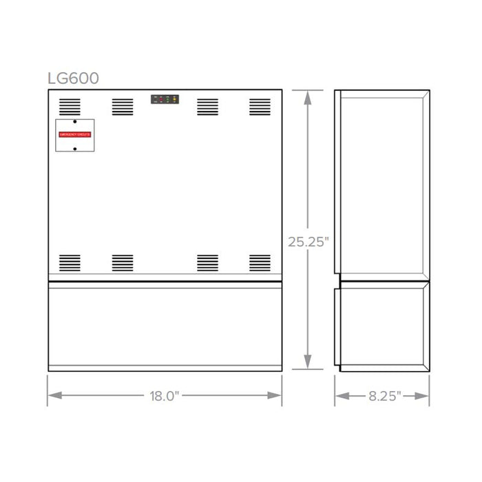 Dual-Lite LiteGear Series Single-Phase Central Lighting Inverter, Surface Wall Mounting