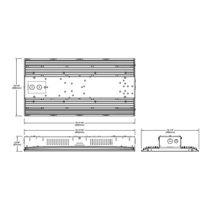 Metalux LHBS-2436-UNV-L84050-U Linear Lensed High Bay, 24000 and 36000 Selectable Lumens, 120-277V, 4000K and 5000K CCT Selectable, 0-10V Dimming Driver