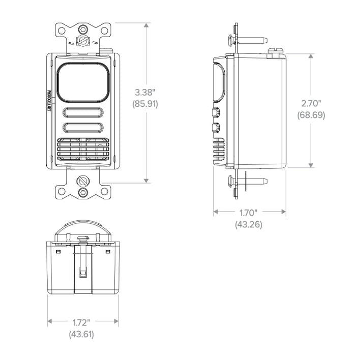 NX Lighting Controls LHRDCMTD2-N LightHAWK Dual Technology Dual Relay Wall Switch Sensor