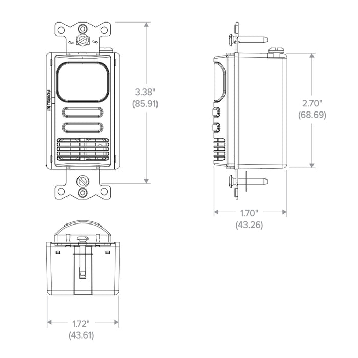 NX Lighting Controls LHRDMMTS2-N LightHAWK Dimming Dual Technology Single Relay Wall Switch Sensor