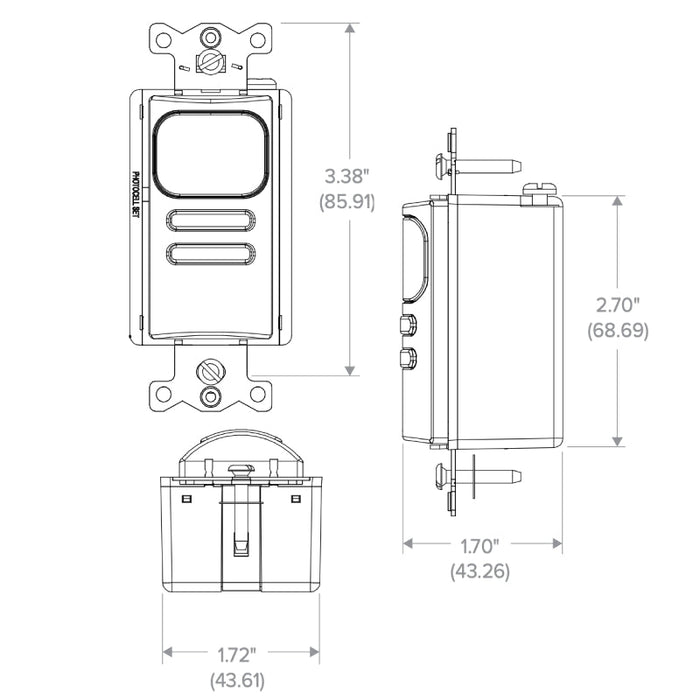 NX Lighting Controls LHRIRS1-N LightHAWK Passive Infrared Single Relay Wall Switch Sensor