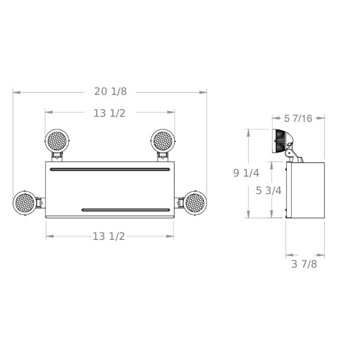 Dual-Lite LM16I-03L LED High Capacity Emergency Light, 16W Capacity, Spectron Self-test/Self-diagnostic