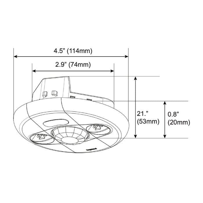 Wattstopper LMDC-100 Dual Technology Ceiling Mount Occupancy Sensor, 24V