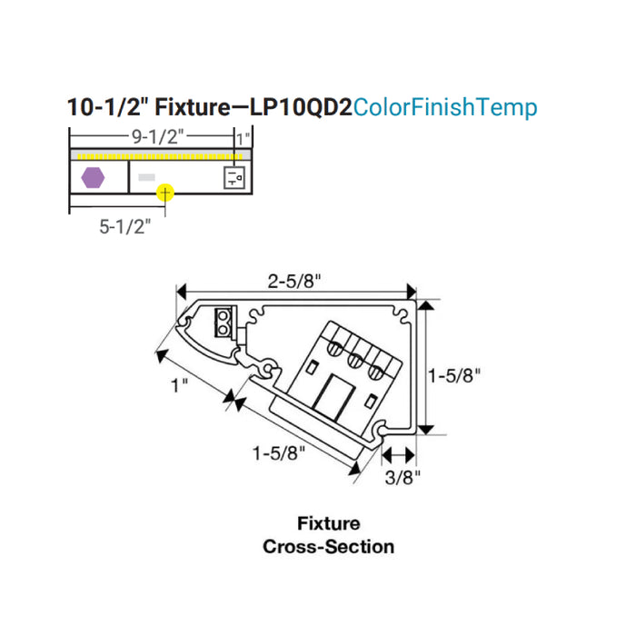 Task Lighting LP10QD 10.5" DV Series Lighted Power Strip