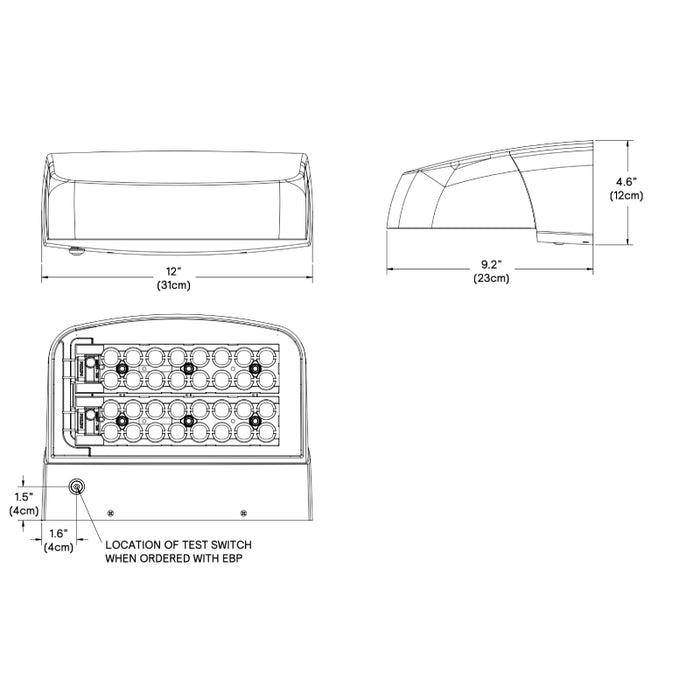 Stonco LPW32 2L LytePro 16W LED Wall Sconce, 2500 lm, 120-277V